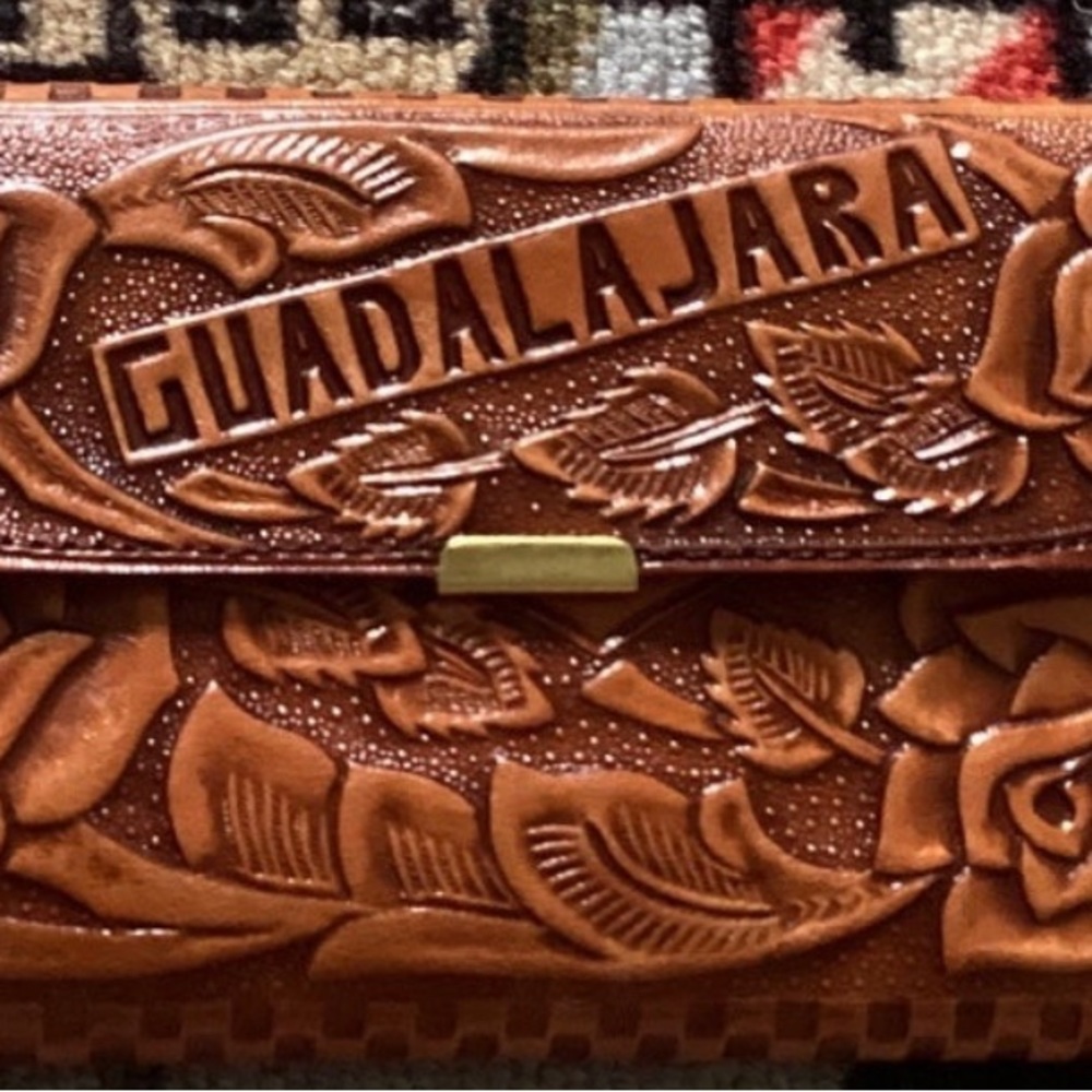 New Carnet Piel Genuina Woman Wallet Made In Mexico Hand Made Vintage 1987 . - Picture 1 of 11